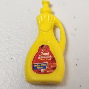 Vintage Miniature Aunt Jemima Yellow Bottle Mini Barbie Doll House Collectible